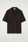 Cos Jersey Resort Shirt In Brown