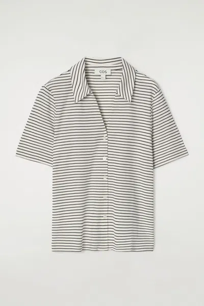 Cos Jersey Resort Shirt In White