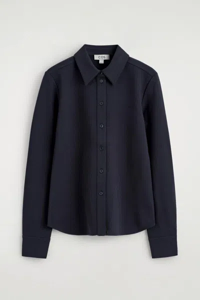 Cos Jersey Shirt In Blue