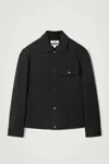 Cos Jersey-twill Shirt Jacket In Black