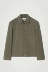 Cos Jersey-twill Shirt Jacket In Green