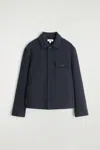 Cos Jersey-twill Shirt Jacket In Navy In Blue