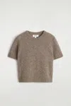 Cos Knitted Alpaca-blend T-shirt In Brown