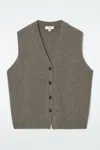 Cos Knitted Cashmere-blend Vest In Beige