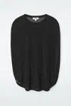 Cos Knitted Circle-cut T-shirt In Black