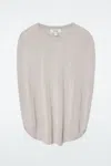 Cos Knitted Circle-cut T-shirt In Brown