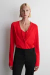 Cos Knitted Cotton V-neck Cardigan