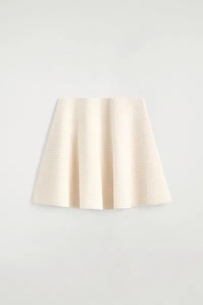 Cos Knitted Flared Mini Skirt In White