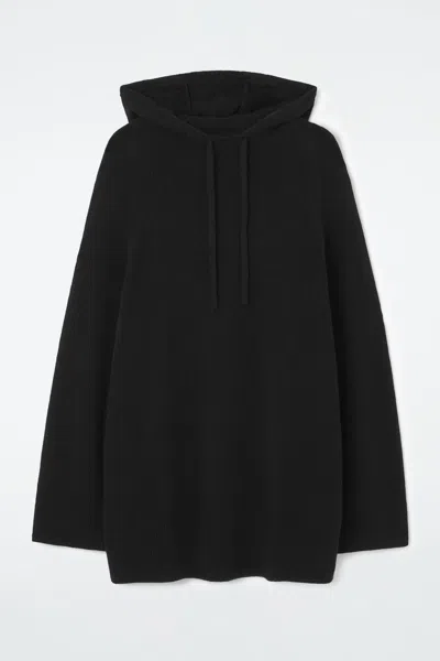 COS KNITTED LINEN-BLEND HOODIE 