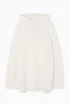 Cos Knitted Linen-blend Hoodie In White