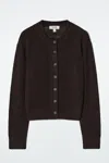 Cos Knitted Linen Cardigan In Brown