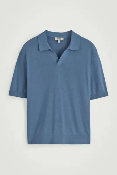 Cos Knitted Linen Polo Shirt