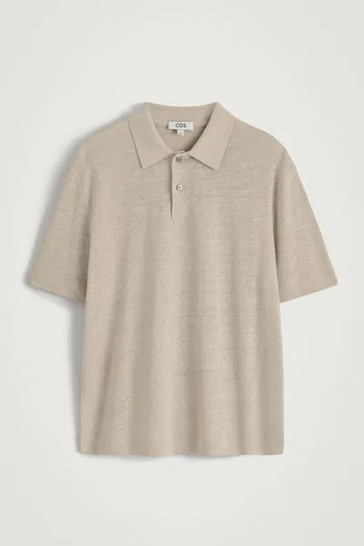 Cos Knitted Linen Polo Shirt