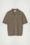 Cos Knitted Linen Polo Shirt In Beige