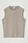 COS KNITTED LINEN TANK TOP IN BEIGE