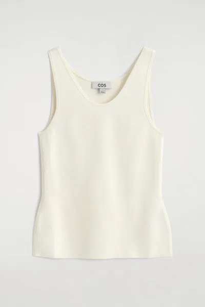 Cos Knitted Scoop-neck Tank Top In White