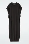 Cos Knitted T-shirt Dress In Brown