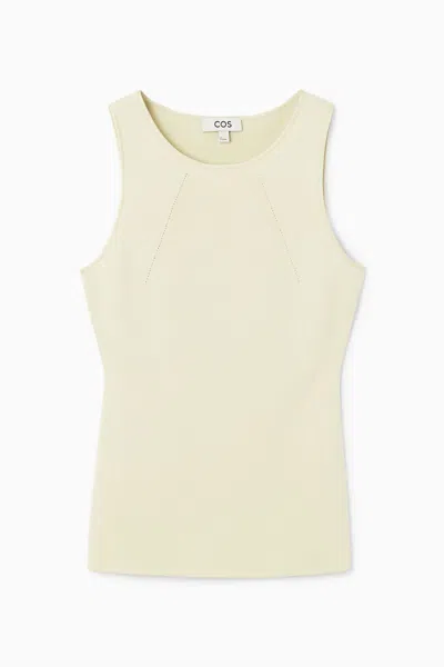 Cos Knitted Tank Top In Beige