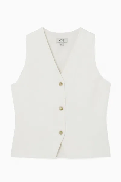 Cos Knitted Waistcoat In White