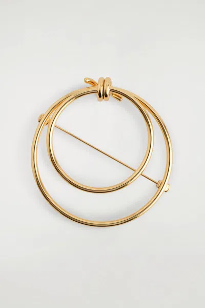 Cos Knotted Brooch In Gold