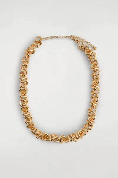 Cos Knotted Chain Necklace In Gold