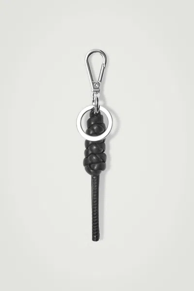 Cos Knotted Leather Keyring In Black