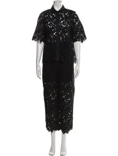 Pre-owned Cos Lace Pattern Pant Set In Black