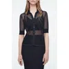 Cos Lace Stitch Short Sleeve Cardigan In Blue Dark