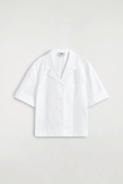 Cos Lace-trimmed Resort Shirt In White