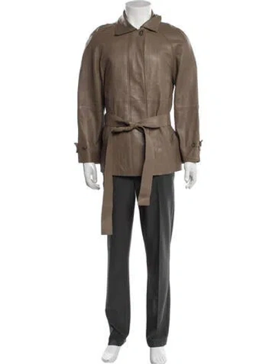 Pre-owned Cos Lambskin Jacket W/ Tags In Brown