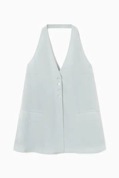 Cos Langes Neckholder-oberteil In Westen-optik In Blue