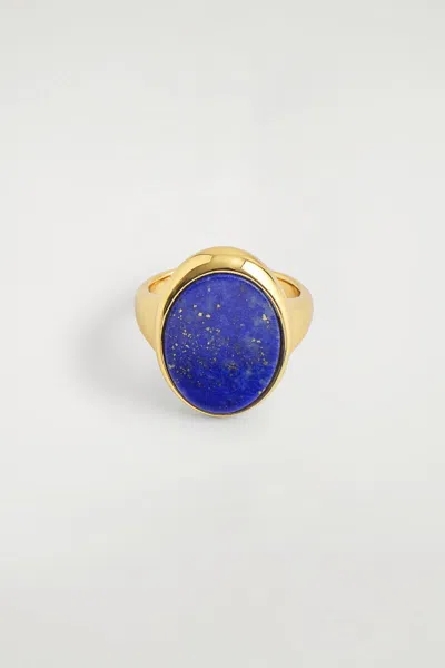 Cos Lapis Lazuli Signet Ring In Doré