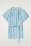 Cos Layered Belted Blouse In Blue