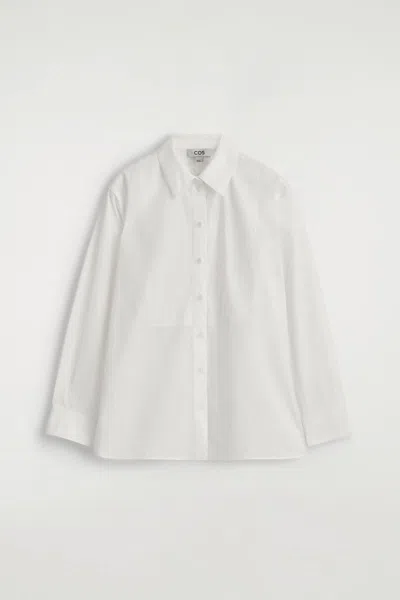 Cos Layered-collar Pima Cotton Shirt In White