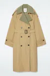 Cos Layered Double-breasted Trench Coat In Beige