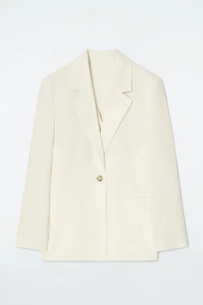 Cos Layered Linen-blend Blazer In Beige