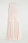 Cos Layered Peplum Midi Dress In Pink