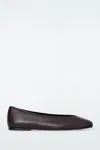 Cos Leather Ballerina Flats In Brown