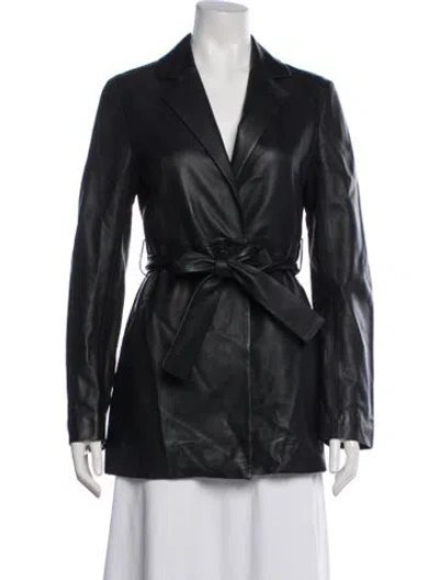 Pre-owned Cos Leather Blazer In Black