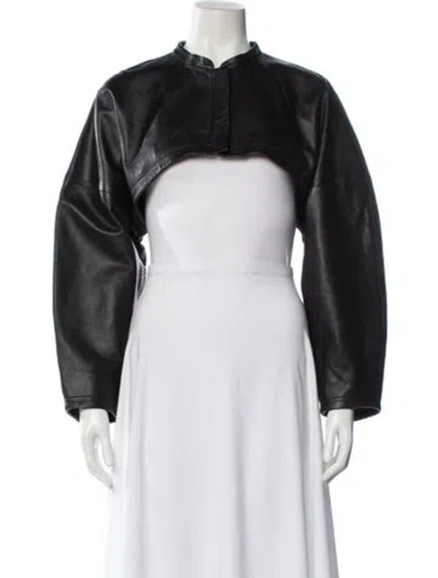 Pre-owned Cos Leather Bolero In Black