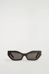 Cos Leather Cat-eye Sunglasses In Brown