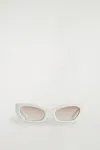Cos Leather Cat-eye Sunglasses In White
