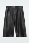 Cos Leather Culottes In Black