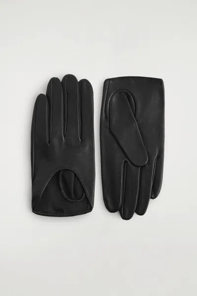 Cos Leather Driving Gloves In Black