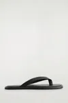 Cos Leather Flip Flops In Black