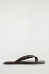 Cos Leather Flip Flops In Red
