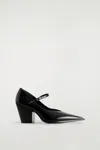 Cos Scarpe Mary Jane In Pelle Con Tacco In Black