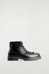 Cos Leather Hiking Boots In Black