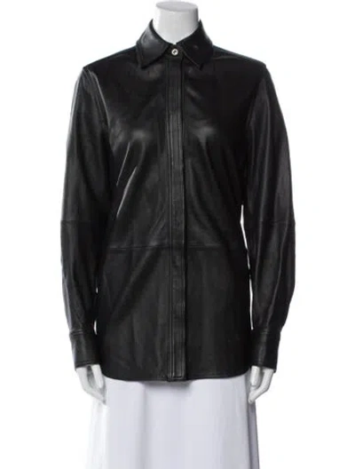 Pre-owned Cos Leather Jacket In Black