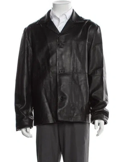 Pre-owned Cos Leather Jacket In Black